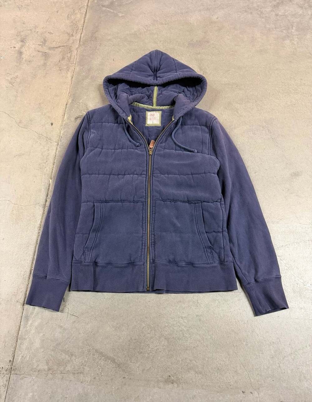 Y2K Old Navy Quilted Full Zip Hoodie Blue